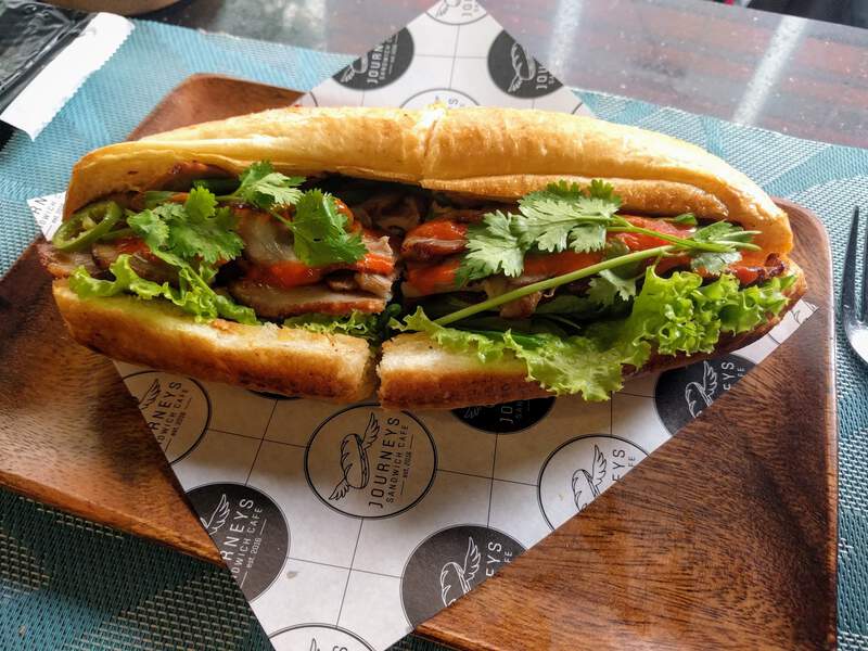 Traditional Bánh Mì with roast pork